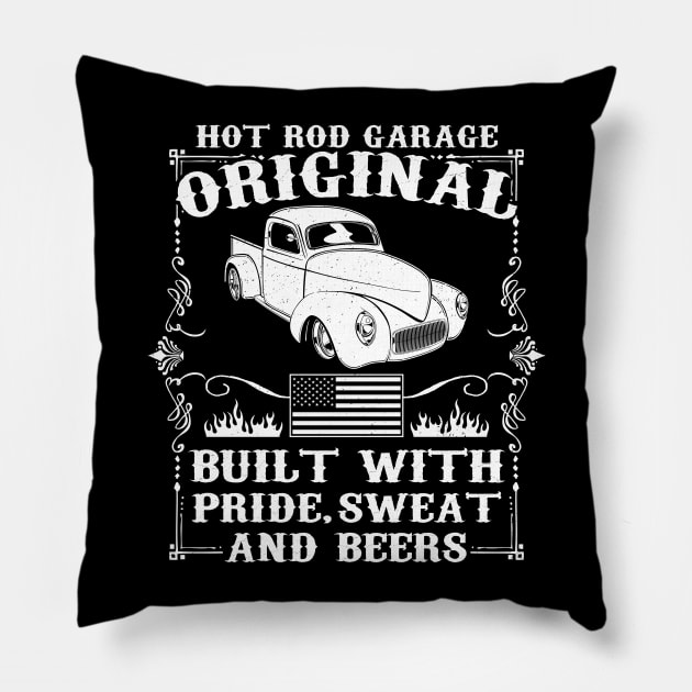 Vintage Hot Rod Pickup Pillow by RadStar