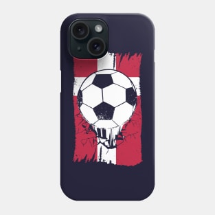 Vintage Danish Flag with Football // Retro Denmark Soccer Phone Case