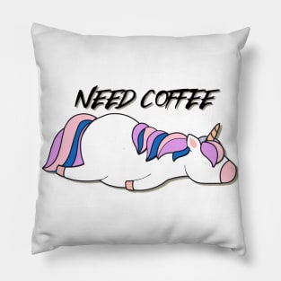 I need coffee unicorn Pillow