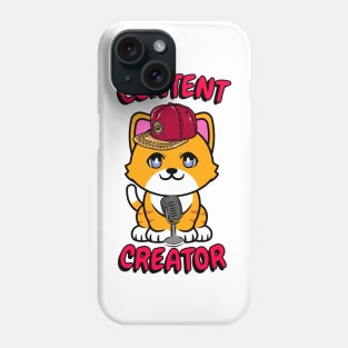 Cute orange cat is a content creator Phone Case