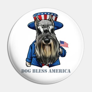 Miniature Schnauzer Dog Bless America Pin