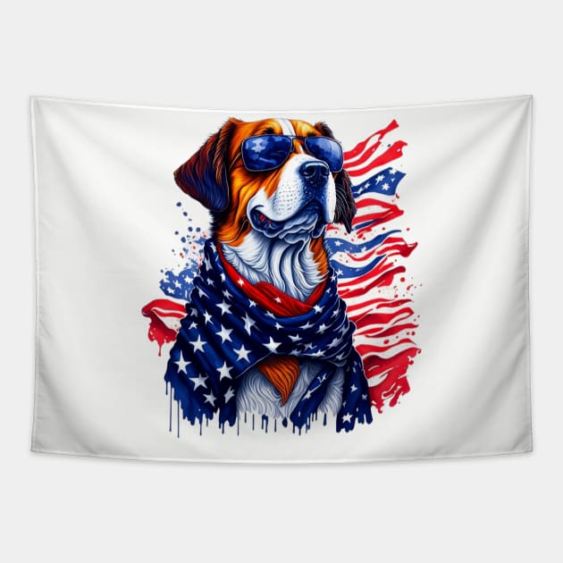 Funny 4th of July Dog Tapestry by Banned Books Club