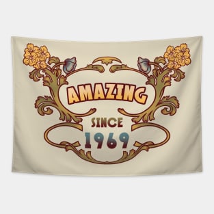 AMAZING SINCE 1969 vintage retro art nouveau quotes Tapestry