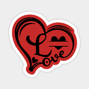 letter l monogram in the shape of love Magnet