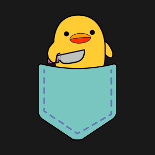 Duck With Knife - Pocket T-Shirt