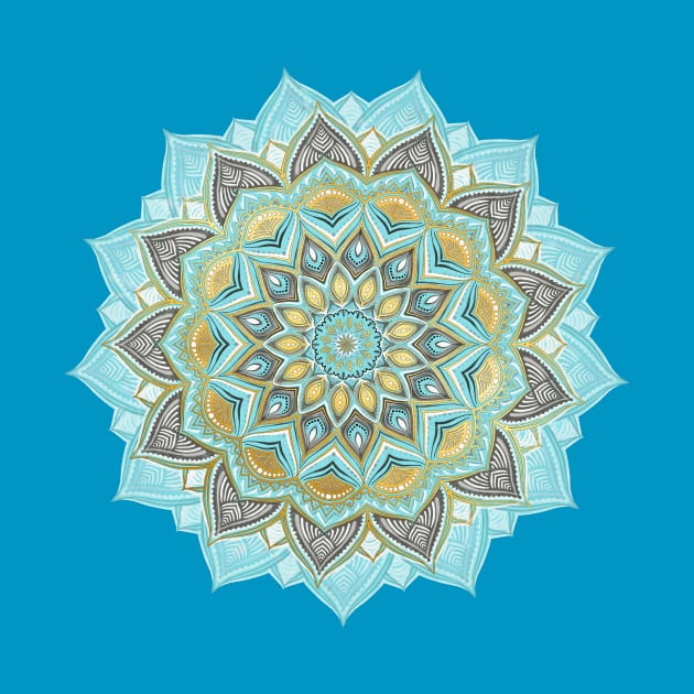 Cyan & Golden Yellow Sunny Skies Medallion by micklyn