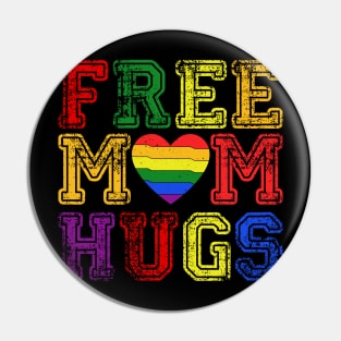 Colorful Hearts Letters Free Mom Hugs Typographie Pin