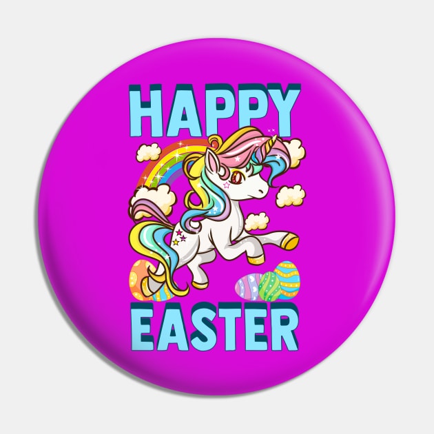 Happy Easter Unicorn Egg Hunt Pin by E