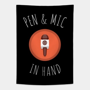 pen and mic in hand Tapestry