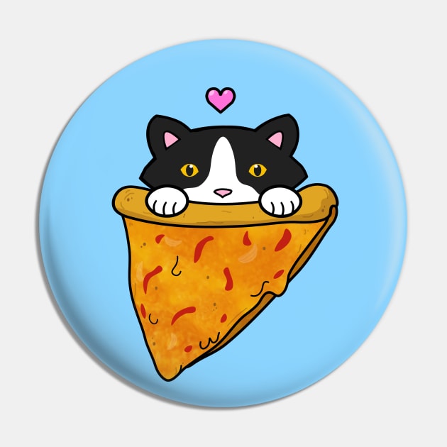 Cat eating a slice of pizza Pin by Purrfect