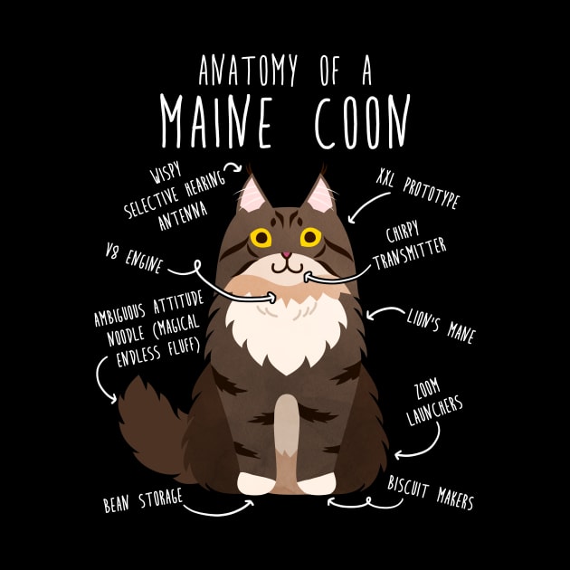 Maine Coon Cat Anatomy by Psitta