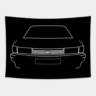 Austin Maestro classic 1980s British saloon car white outline graphic Tapestry