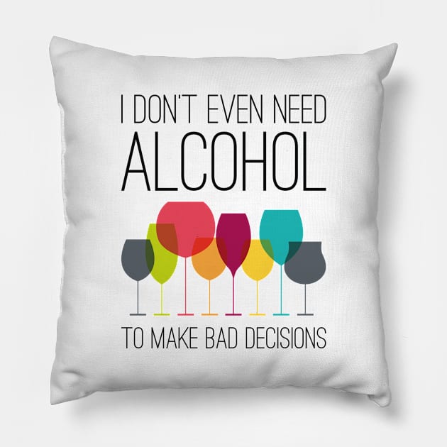 Bad Decisions Pillow by LuckyFoxDesigns