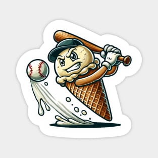Baseball Ice Cream Cone Funny Sports Magnet