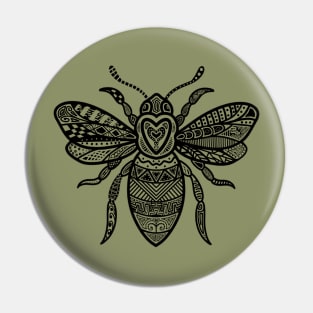 Dot Art Tattoo Style Bee For Bee lover and Beekeeper Pin