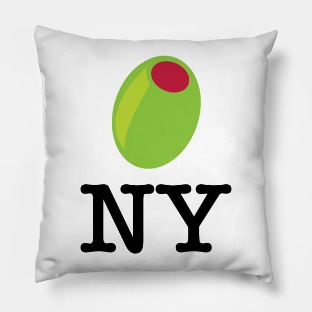 Olive NY Food Pun Green Olive Meme Pillow by PodDesignShop