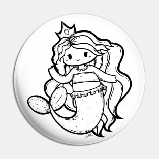 Cute Mermaid Illustration Pin