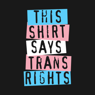 this shirt says trans rights T-Shirt