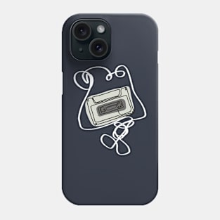 Cassette minimalist line art Phone Case