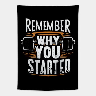 Remember Why you Started. Gym Tapestry