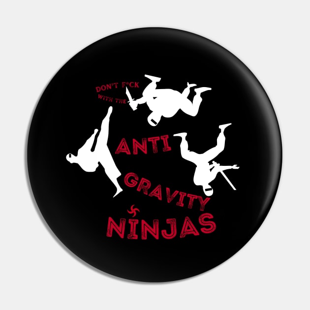 Anti Gravity Ninjas (White/Red Over Black) By Abby Anime(c) Pin by Abby Anime