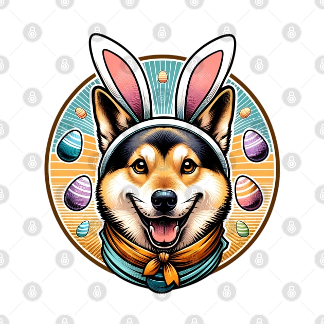 Swedish Vallhund Celebrates Easter with Bunny Ears by ArtRUs