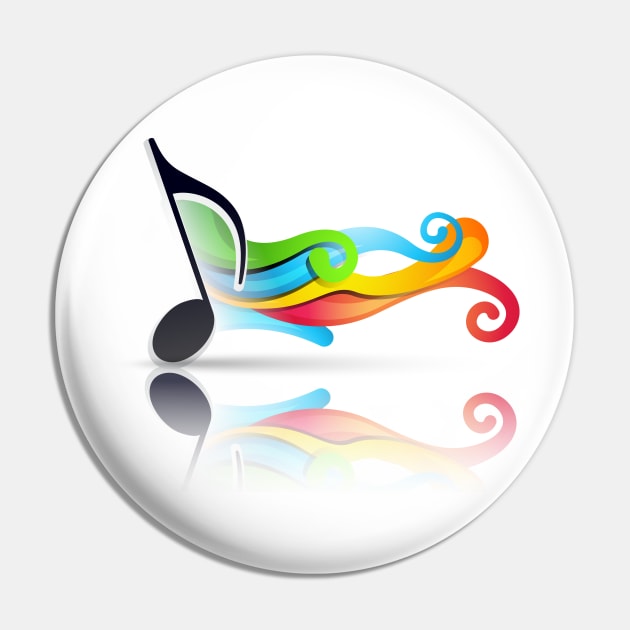 Colorful Music Note Pin by Musicist Apparel