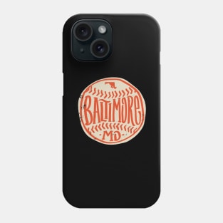 Hand Drawn Baseball for Baltimore with custom Lettering Phone Case