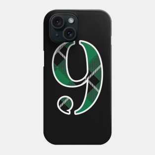 9 Sports Jersey Number Green Black Flannel Phone Case