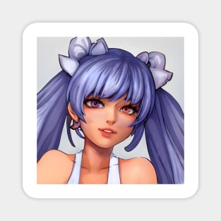 Blue Hair Anime Girl Magnet