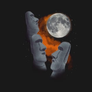 3 Moai Moon T-Shirt