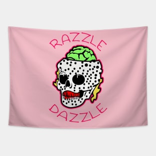 Razzle Dazzle Babe Skull Brain | Cute Dancing logo By Tyler Tilley Tapestry