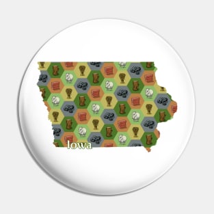 Iowa State Map Board Games Pin