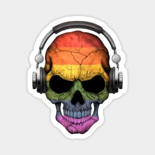 Dj Skull with Gay Pride Rainbow Flag Magnet