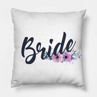 Bride Floral Wedding Calligraphy Design Pillow