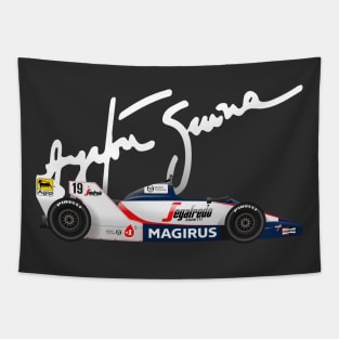 Ayrton Senna's Toleman 183 Illustration with signature Tapestry