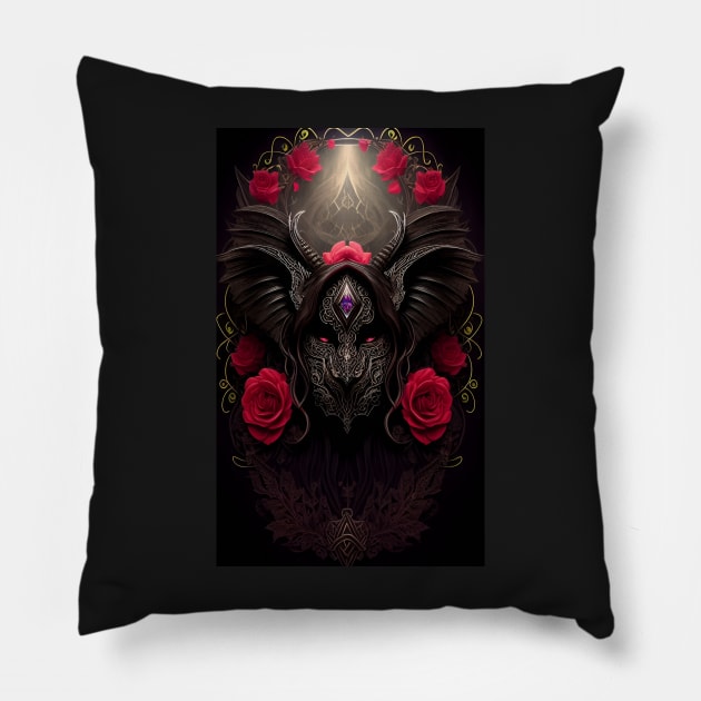 Floral Demon Pillow by AS-Designs2023