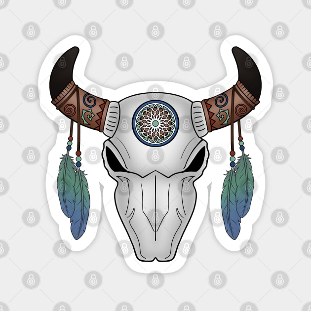 Bull skull dreamcatcher Magnet by Ivetastic