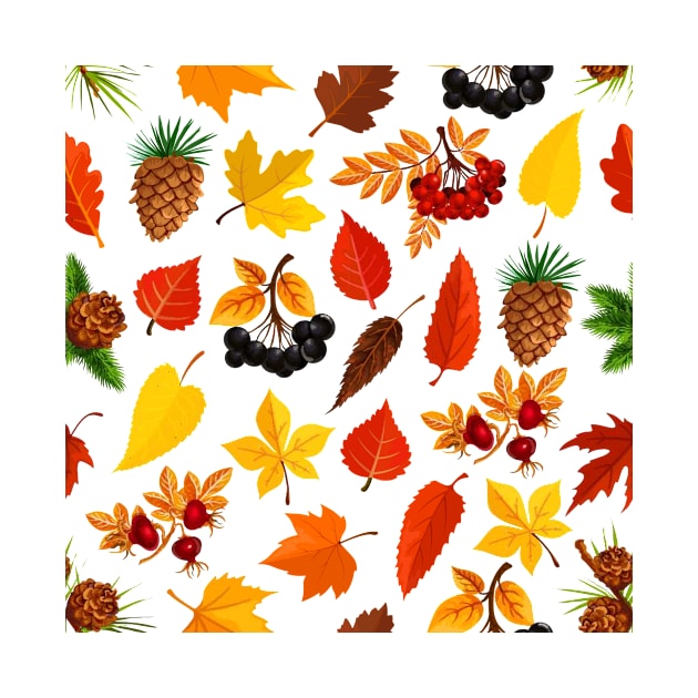 Beautiful Fall Autumn Pattern by Ken Adams Store