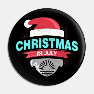 'Christmas In July Tropical' Hilarous Santa Gift Pin