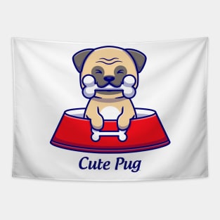 Cute pug lover Tapestry