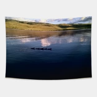Family of Ducks on a Lake Tapestry
