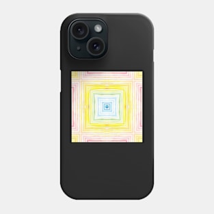 Rainbow Watercolor Faded Square Pattern Phone Case