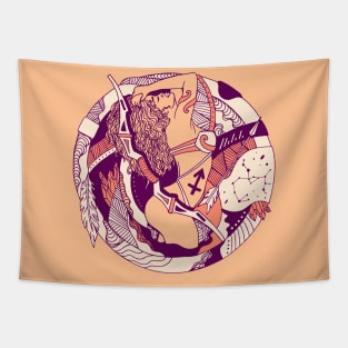 Peach Sagittarius Beauty Tapestry