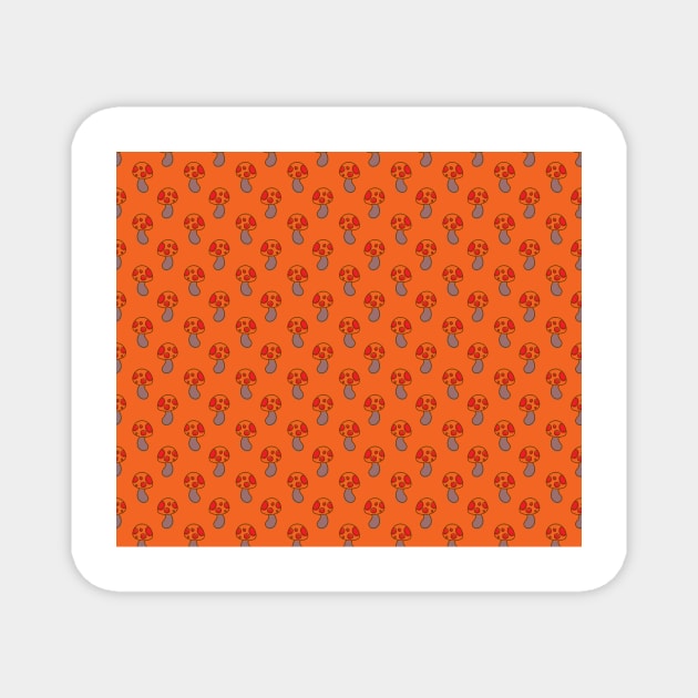 Orange Mushroom Pattern Magnet by saradaboru