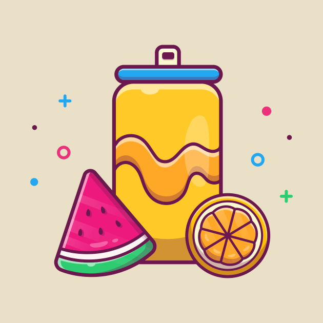 Orange Soda With Watermelon Cartoon by Catalyst Labs