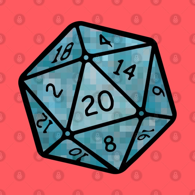 20 sided dice - pixel by helengarvey