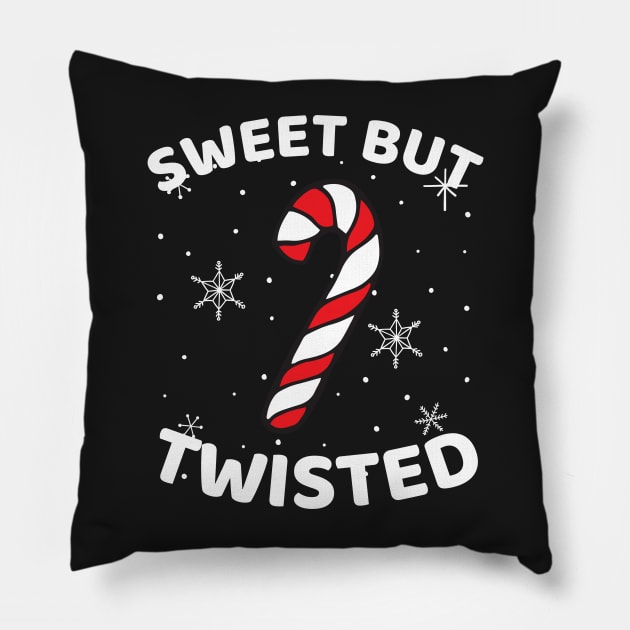 Christmas Candy Cane Sweet But Twisted Funny Christmas Xmas Pillow by Famgift