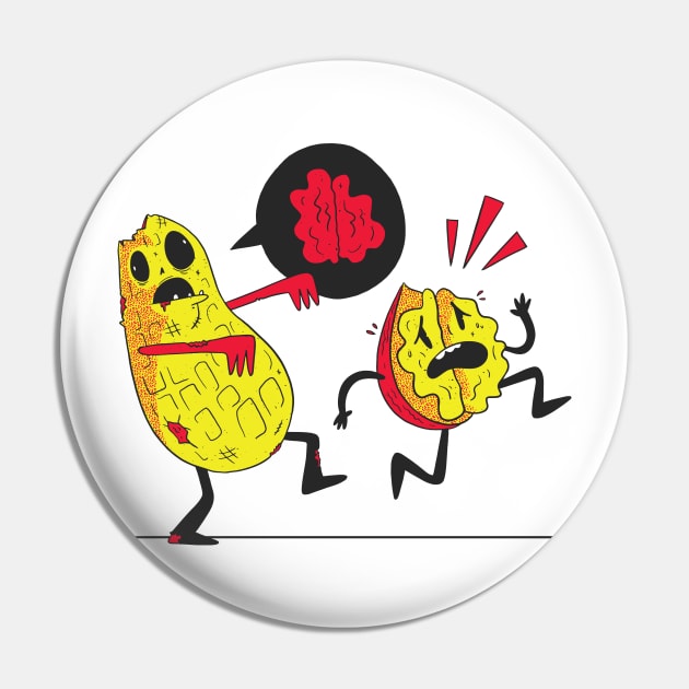 Zombie Peanut Brains Pin by vexeltees