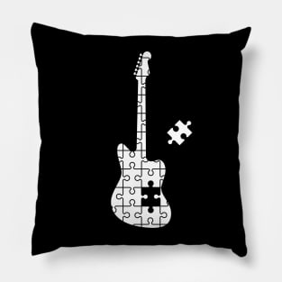 Puzzle Offset Style Electric Guitar Silhouette Pillow